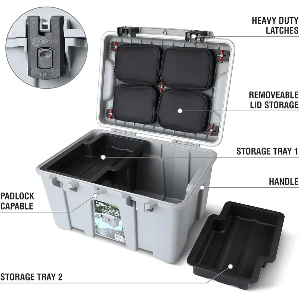 IP67 Waterproof Pack and Carry Box, Waterproof Hard Case with Heavy duty latches and Removable lid storage, Heavy duty Tool box