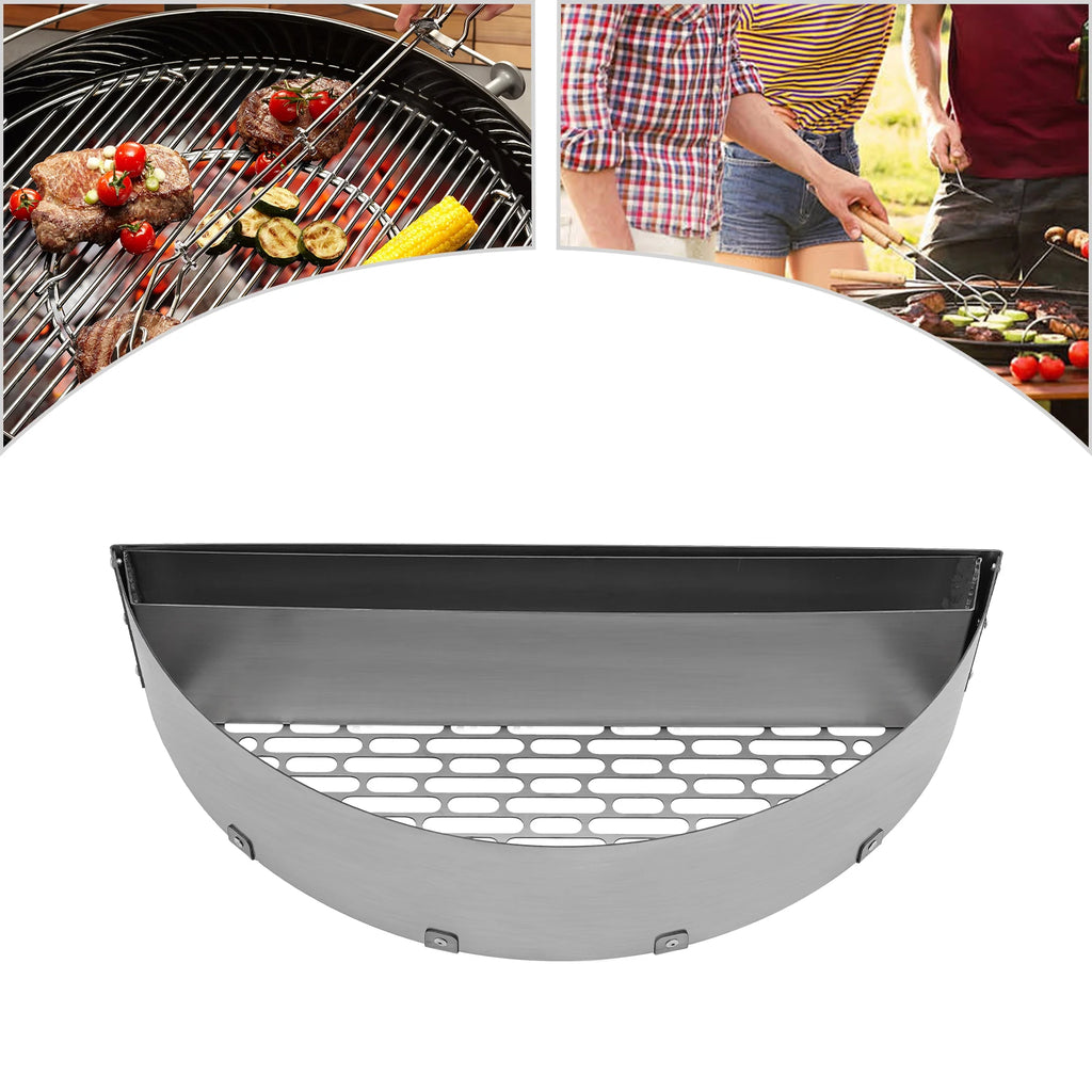 Stainless Steel Grill Baskets Slow Sear Barbecue Basket Charcoal Briquet Holder Large Capacity Charcoal Basket with Water Pan