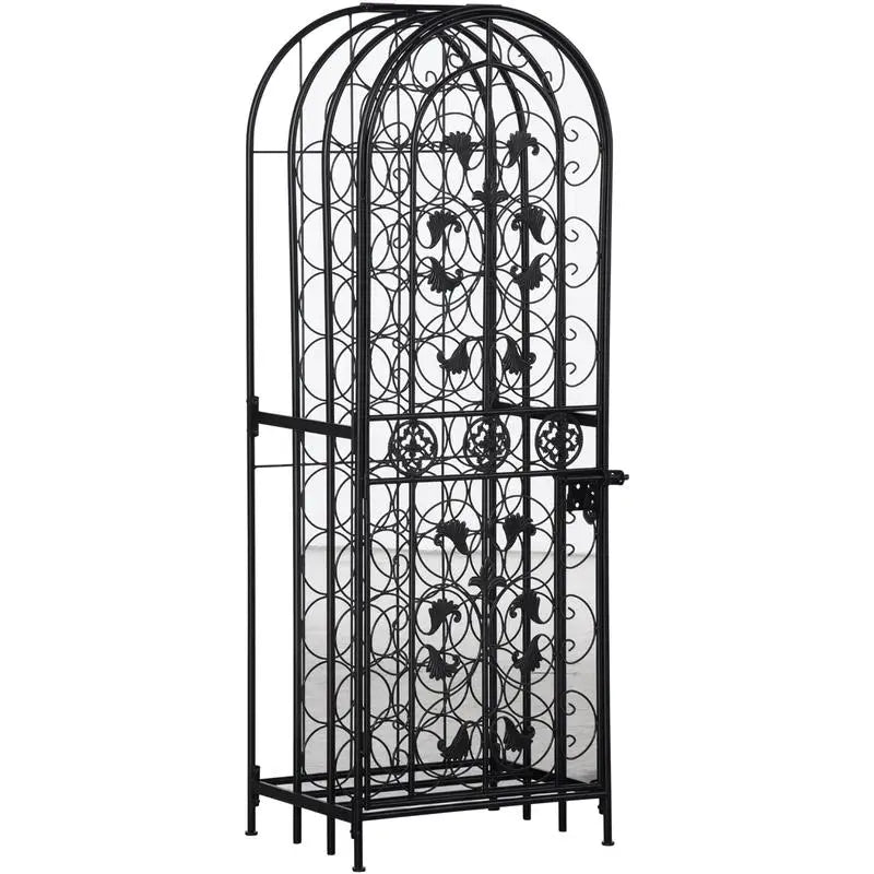 Wrought Iron Wine Rack for Home Storage and Display - Elegant and Durable Wine Holder for Bottles, Ideal for Kitchen or Dining