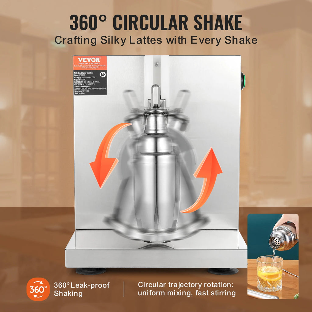 SucceBuy Milkshake Maker Machine 120W Commercial Milk Tea Shaker Machine Single Head Milk Shake Mixer Machine