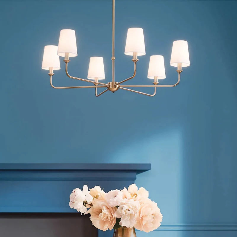 American Wrought Iron Vintage Chandelier Kitchen Island Lighting For Restaurant Bar Living Room Polished Gold/ Black Light