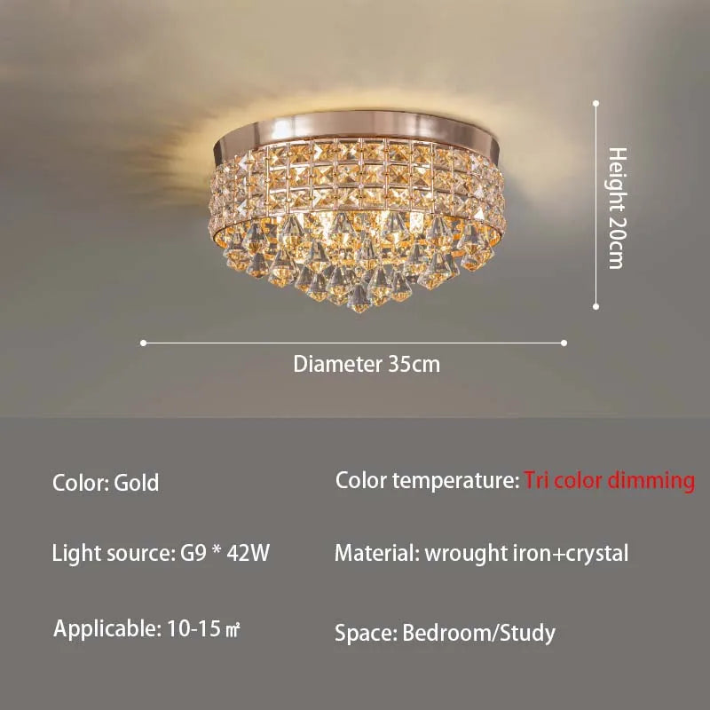 Modern LED Crystals Ceiling Lamp Living Room Decoration Bedroom Lustre Ceiling Lights Art Deco Led Chandelier Lighting Fixtures