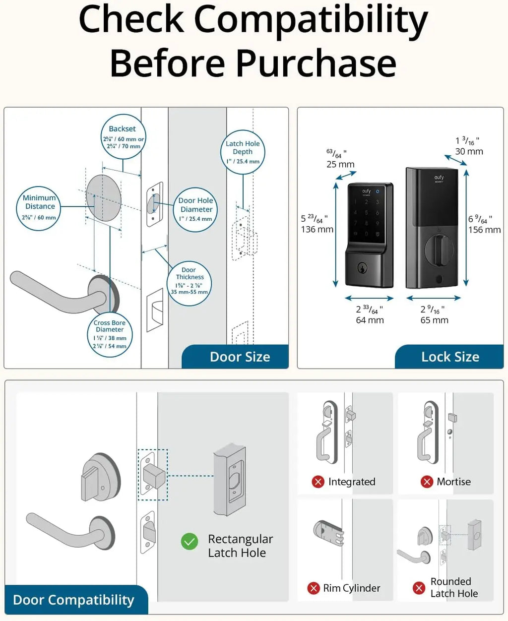 Smart WiFi Deadbolt Lock with Keyless Entry, Touchscreen Keypad, App Control, Easy Install, No Bridge Needed