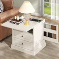 Bedside Storage Table with Drawers and Concealed Compartment