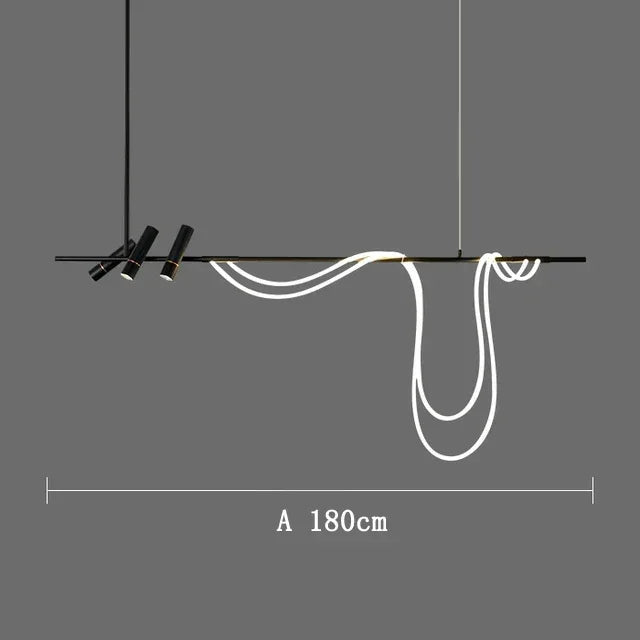 Nordic Designer Light Luxury High-end Sentimental Long Chandelier Exhibition Hall Kitchen Bar Home Decoration Pendant Lights LED