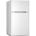 Compact 3.2 Cu.Ft. Mini Refrigerator with Separate Freezer and Double Doors Adjustable Removable Shelves Ideal for Basement Apa