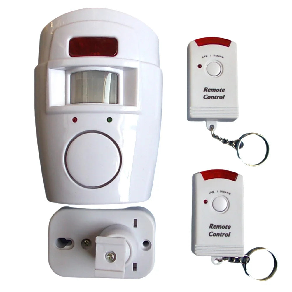 Wireless Motion Sensor Alarm Security Detector PIR Alarm System With Infrared Sensor 2 Wireless Home Security Remote Controls