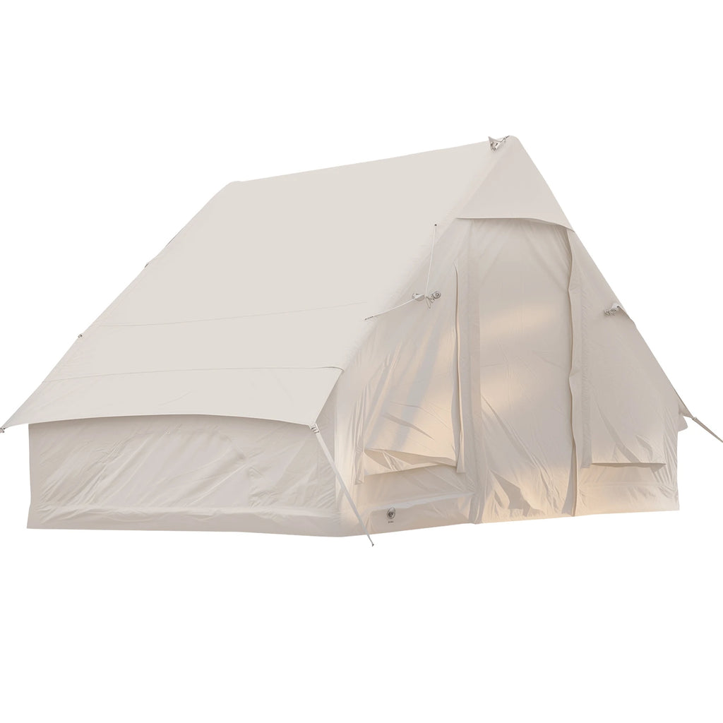 Inflatable Tent Breathable Portable Glamping Tent Oxford Fabric Air Family Tunnel Tent Easy Setup 4-6 Person House