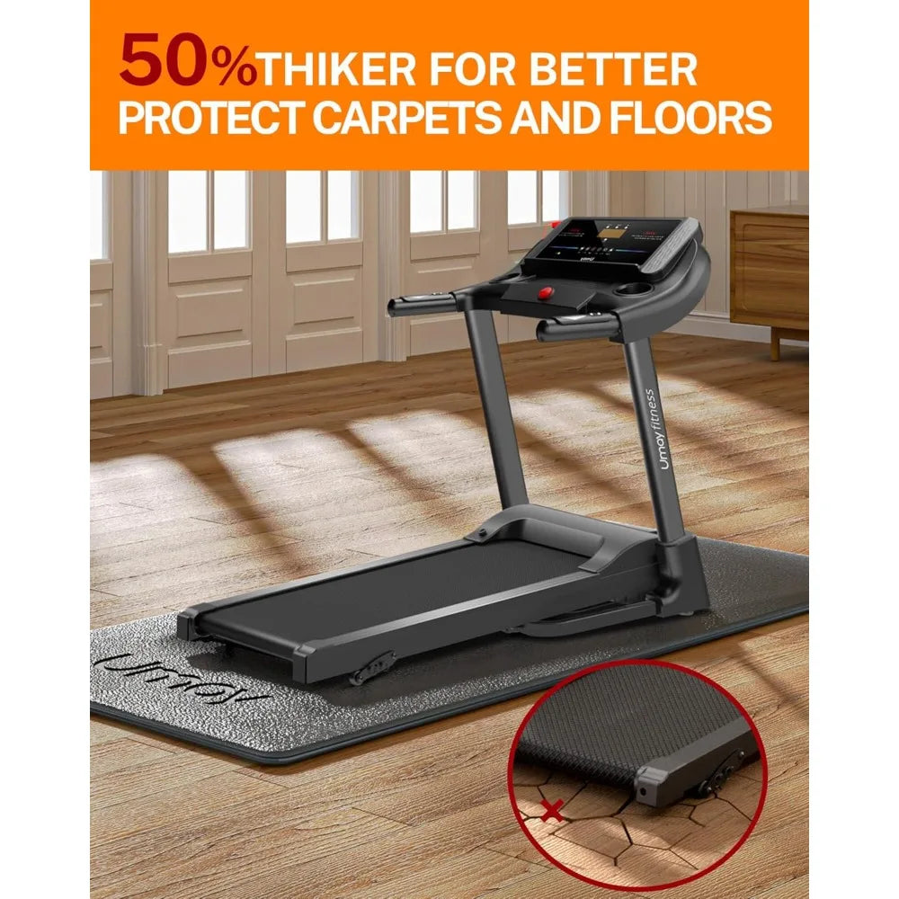 Fitness Workout Mat for Pelton Bike Treadmill Walking Pad Elliptical,5mm Thick,Mat for Hardwood Carpet Floors Protector,Gym Equ
