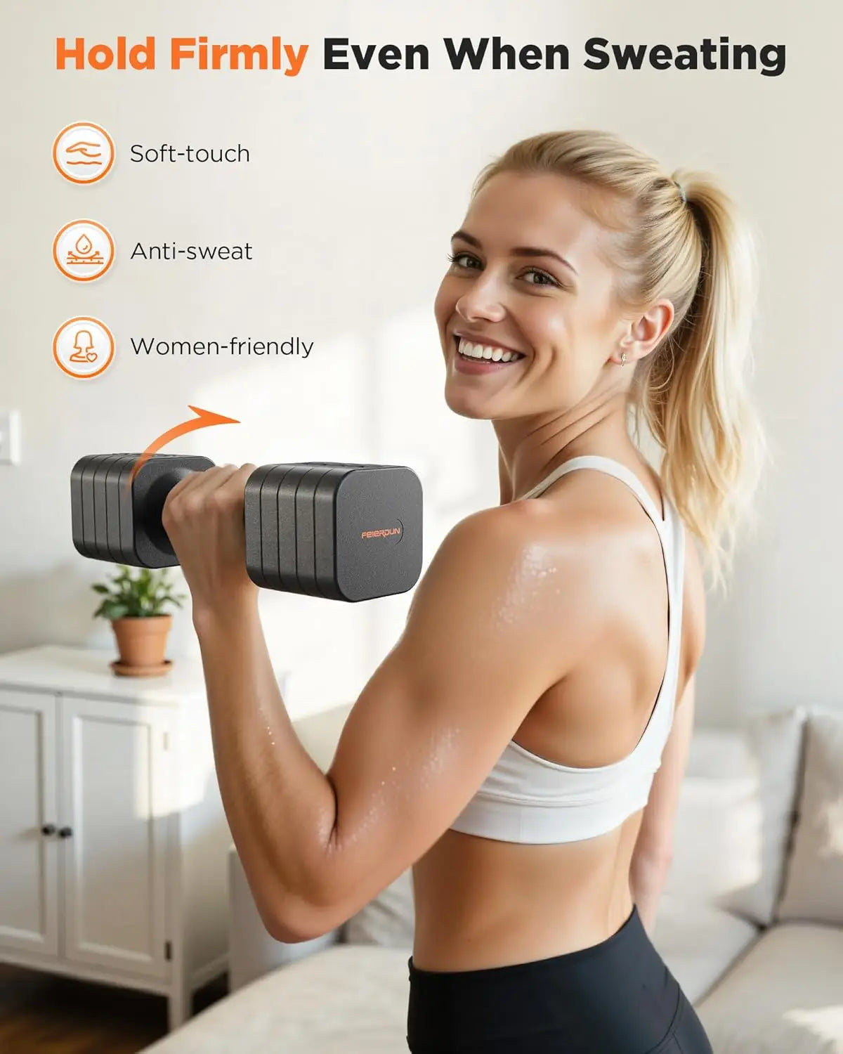5-in-1 Adjustable Dumbbell Set for Women, 12LBS/20LBS Hand Weights, Quick Adjust Home Gym & Outdoor Fitness