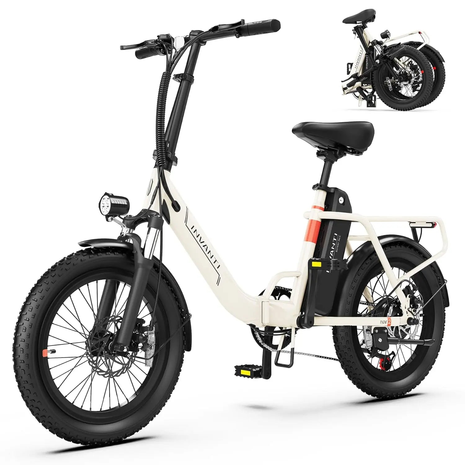 Folding Electric Bike, Peak 1000W Ebikes for Adults, 25Mph Top Speed 45Miles 20" Step-Thru Fat Tire Electric Bike for All Terrai