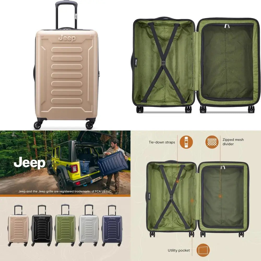Expandable Hardside Spinner Luggage with Beige Color, Medium Size 24 Inch, Ideal for Travel and Adventure