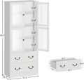 IRONCK Bookcases and Bookshelves with Doors, 79.1" Tall Bookshelf with 2 Drawers,4-Tier Shelf with Acrylic Doors for Home Office