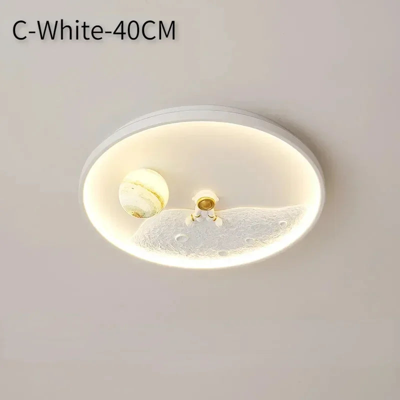 Modern Children's Room Astronaut LED Ceiling Light Bedroom Pendant Light Baby Cartoon Astronaut Moon Home Ceiling Light Fixture