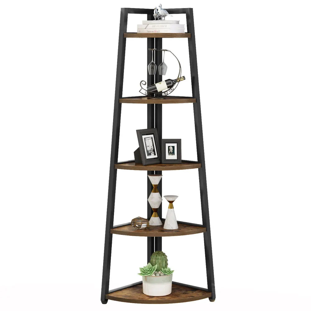 Tribesigns Bookcase Corner Book Shelf Rack Wood Bookshelf Storage Shelves