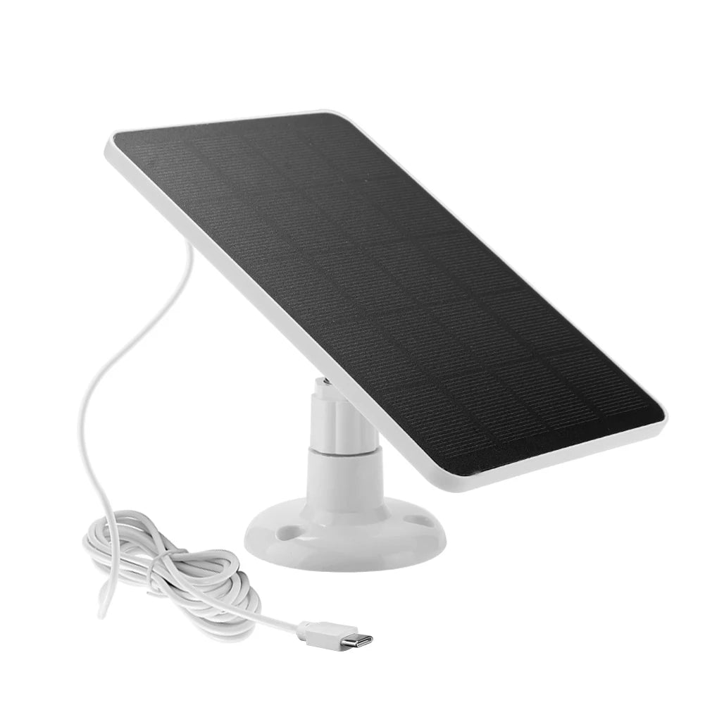 10W 5V Solar Panel for Outdoor Security Camera Waterproof Solar Board Charger With DC5521/USB-C Port for Courtyard Lights
