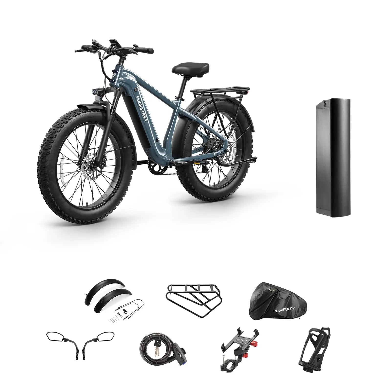 PUCKIPUPPY Beagle II Electric Bike 26"Fat Tire 80Miles Range Electric Mountain Bike 960W 48V 15AH Ebike With 2-Year Warranty