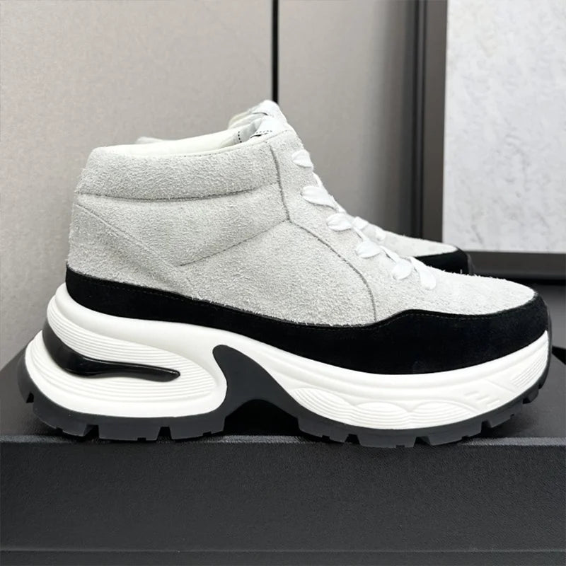 High quality 2025 casual style sports shoes,silk leather and waterproof fabric with TPU outsole woman chunky sneakers 25100127