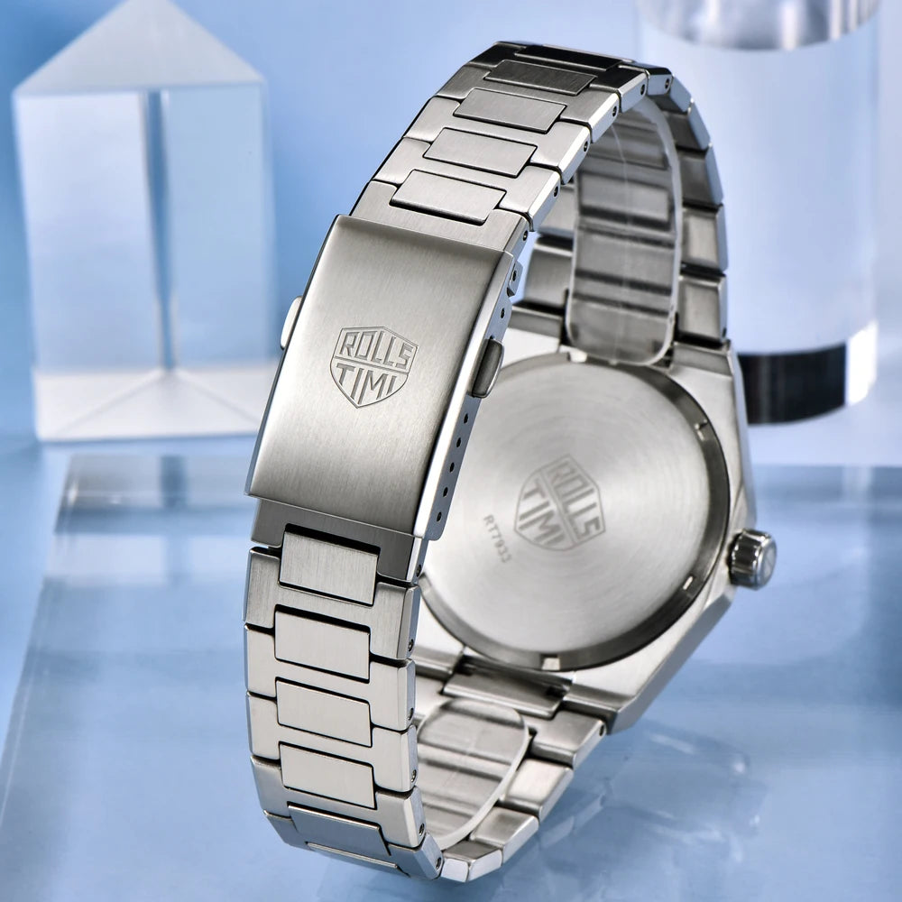 RollsTimi 2026 New Men's Watches Luxury Quartz Wristwatches AR Sapphire Sport Watch For Men Stainless Steel Waterproof Luminous