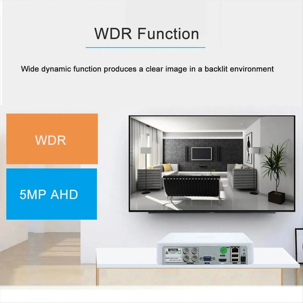 Persevering- Hybrid DVR CCTV Security 4CH 5M-N Audio over Coaxial for 5MP 12.5Fps 1080P 720P TVI CVI CVBS Camera IP Cam EU Plug