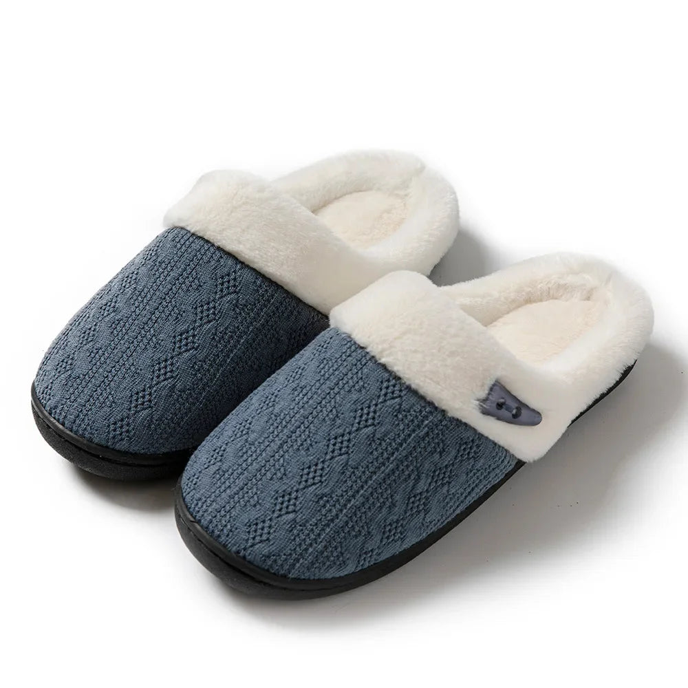 Platform Fluffy Slippers Women House Plush Fashion Designer Winter Shoes Ladies Flats Warm Home Casual Footwear Elegant Big Size