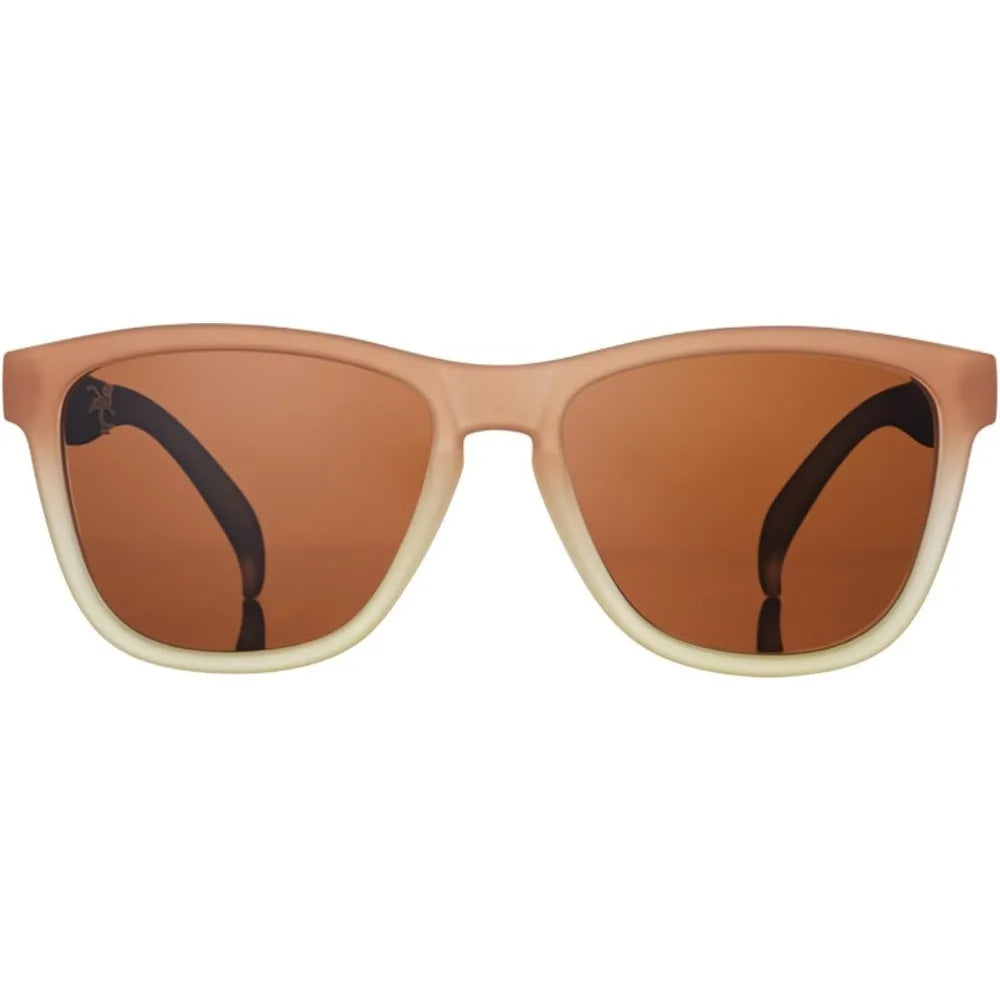 goodr Three Parts Tee Polarized for Men & Women Medium Sized (OG), Light Brown Translucent Frame with Copper Non-Reflective