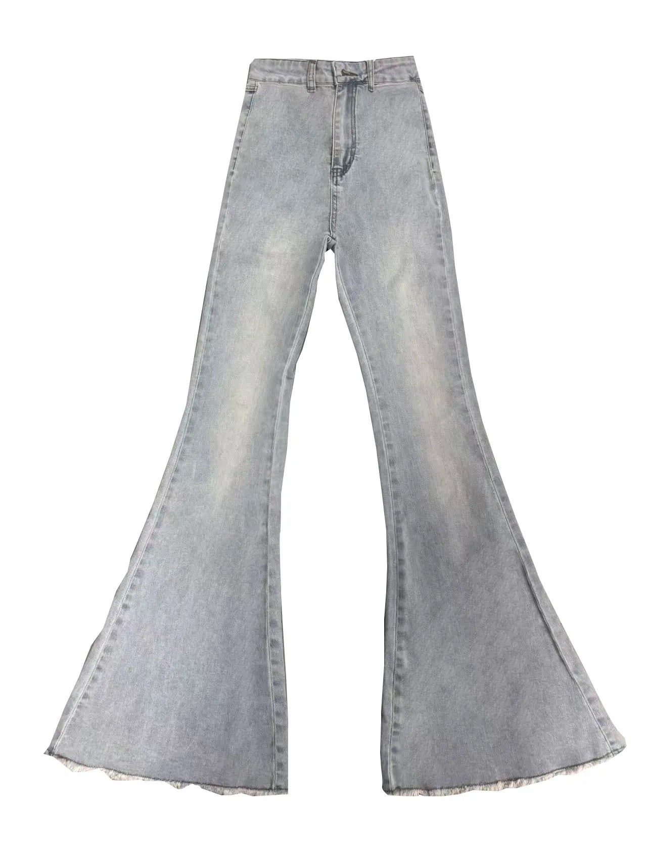 Three-dimensional butterfly jeans with a sense of design, female 2025 summer high waist and slim hip bell bottoms (small)