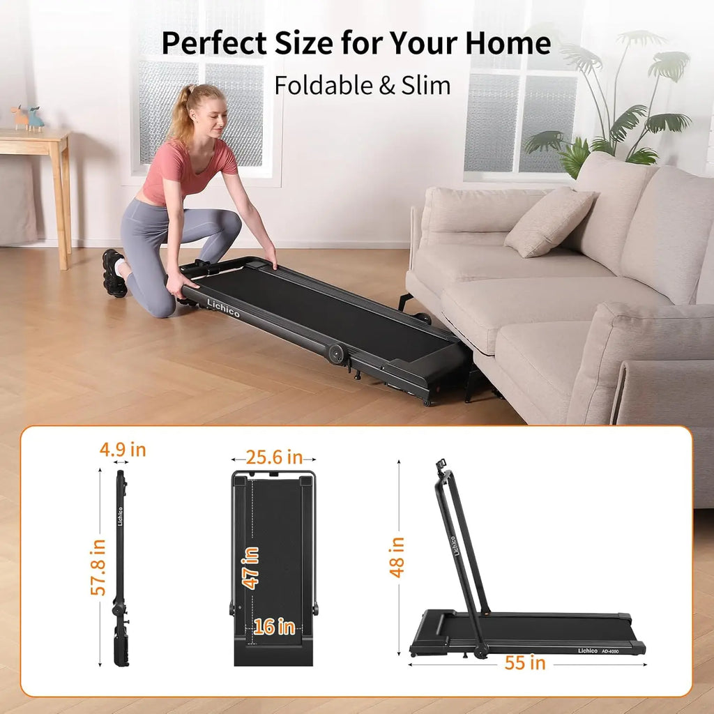 Walking Pad Under Desk Treadmill，Portable Small Treadmills For Home And Office，Super Quiet Brushless Motorized Walking J