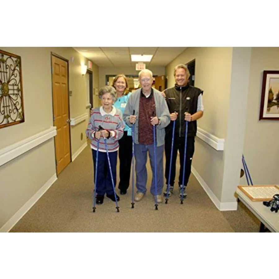 Nordic Walking Poles Custom Fit to Your Height 1-Piece Design 32 Lengths Non-Collapsible for Hiking Trekking Physical Therapy L