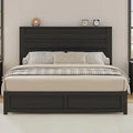 Farmhouse Bed Frame with Headboard, Platform Bed Frame with Wood Slats Support/No Box Spring Needed/Easy Assembly Customized