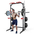 MultiFunctional Power Cage Squat Rack with Pull Up Bar JHooks Dip Handles and Weight Plate Storage for Home Gym and Fitness Tra