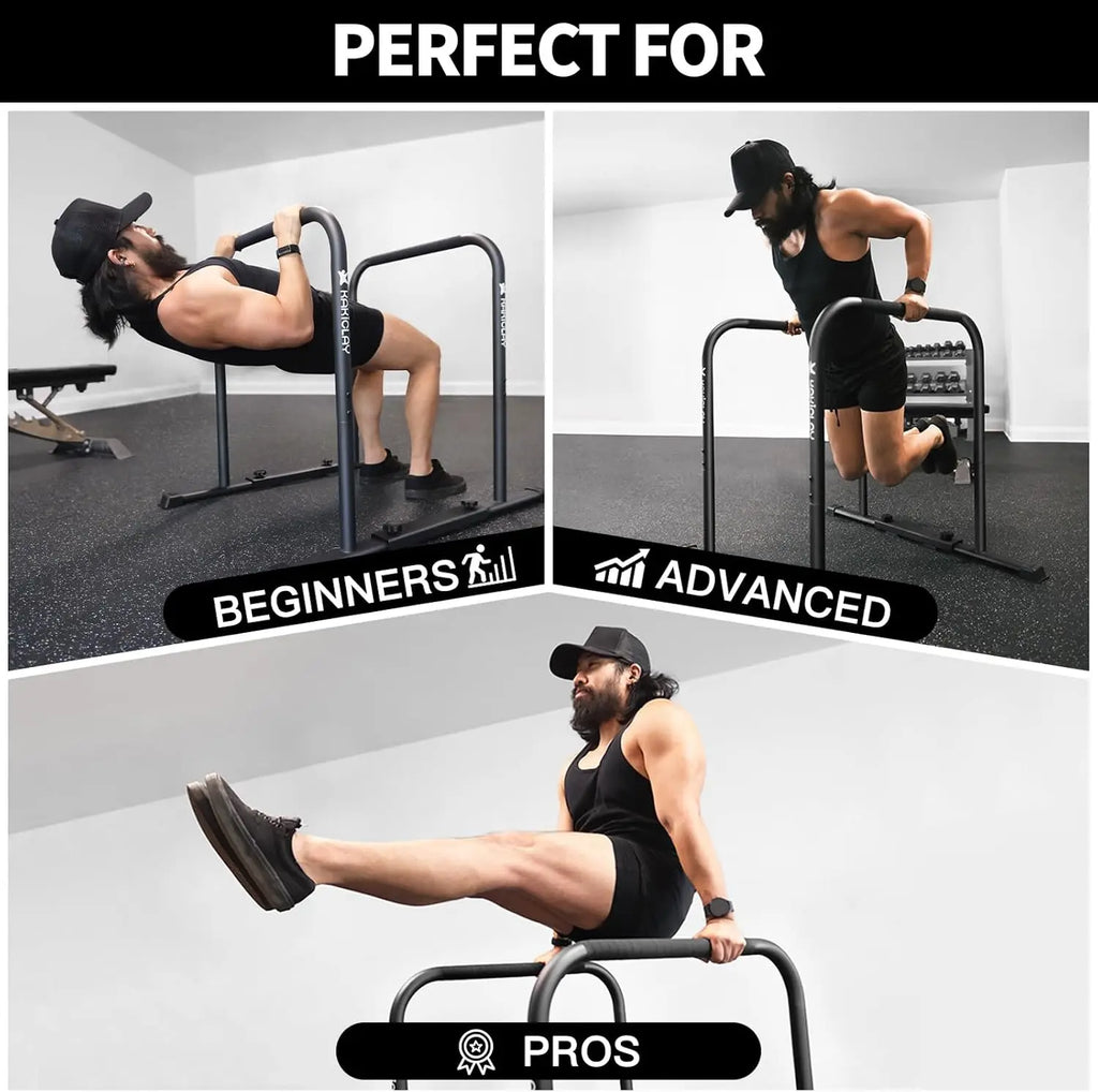 World's Best Strongest Premium Dip Bars With Adjustable Ultra-Stable Settings & Non-Slip Feet - USA Original Patent, Designed, S