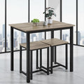 Compact 2-Person Dining Table Set with 2 Stools, Gray, Space-Saving Design for Kitchen, Dining Room, Living Room