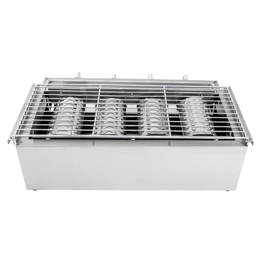 Tabletop Gas Grill Stainless Steel Barbecue Stove Portable LPG Gas BBQ Great Barbecue Cooker Small Grill Griddle for Camping