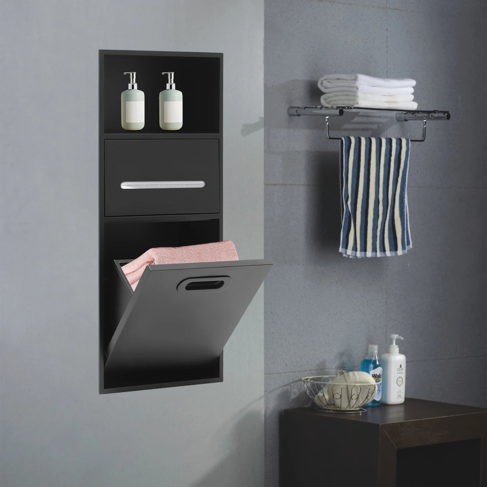 Storage Cabinet,Bathroom Recess, Stainless Steel Recessed Storage Cabinet, Wall Recessed Cabinet,304 Stainless Steel