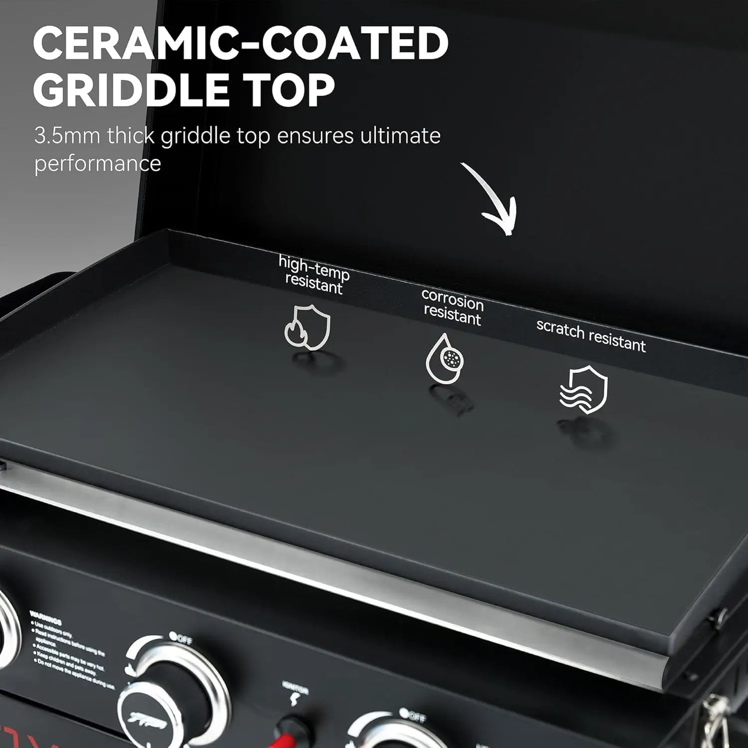 PD3001 3-Burner Propane Gas Griddle with Collapsible Stand, 23-Inch Portable Griddle with Side Table & 314 Sq. In. Cooking Area