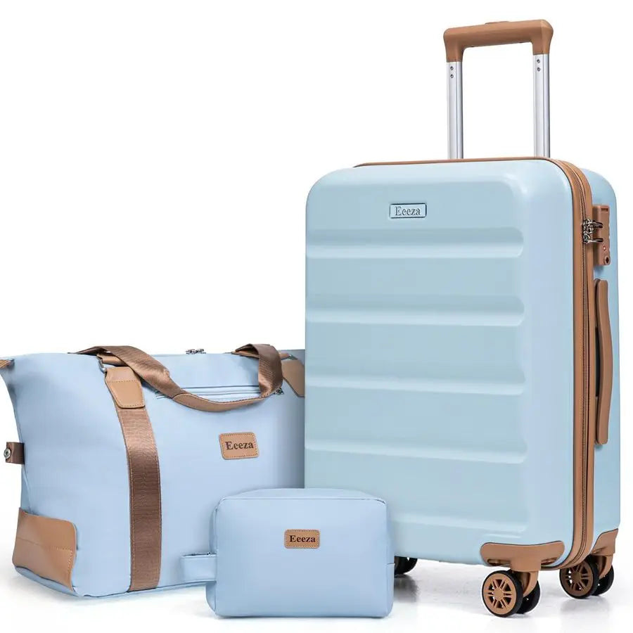 Sets 3 Piece,Suitcases with Wheels,Carry On Luggage Set,ABS Hard Case Luggage with TSA Lock Spinner Wheels3 Piece Sets,Blue20 DB