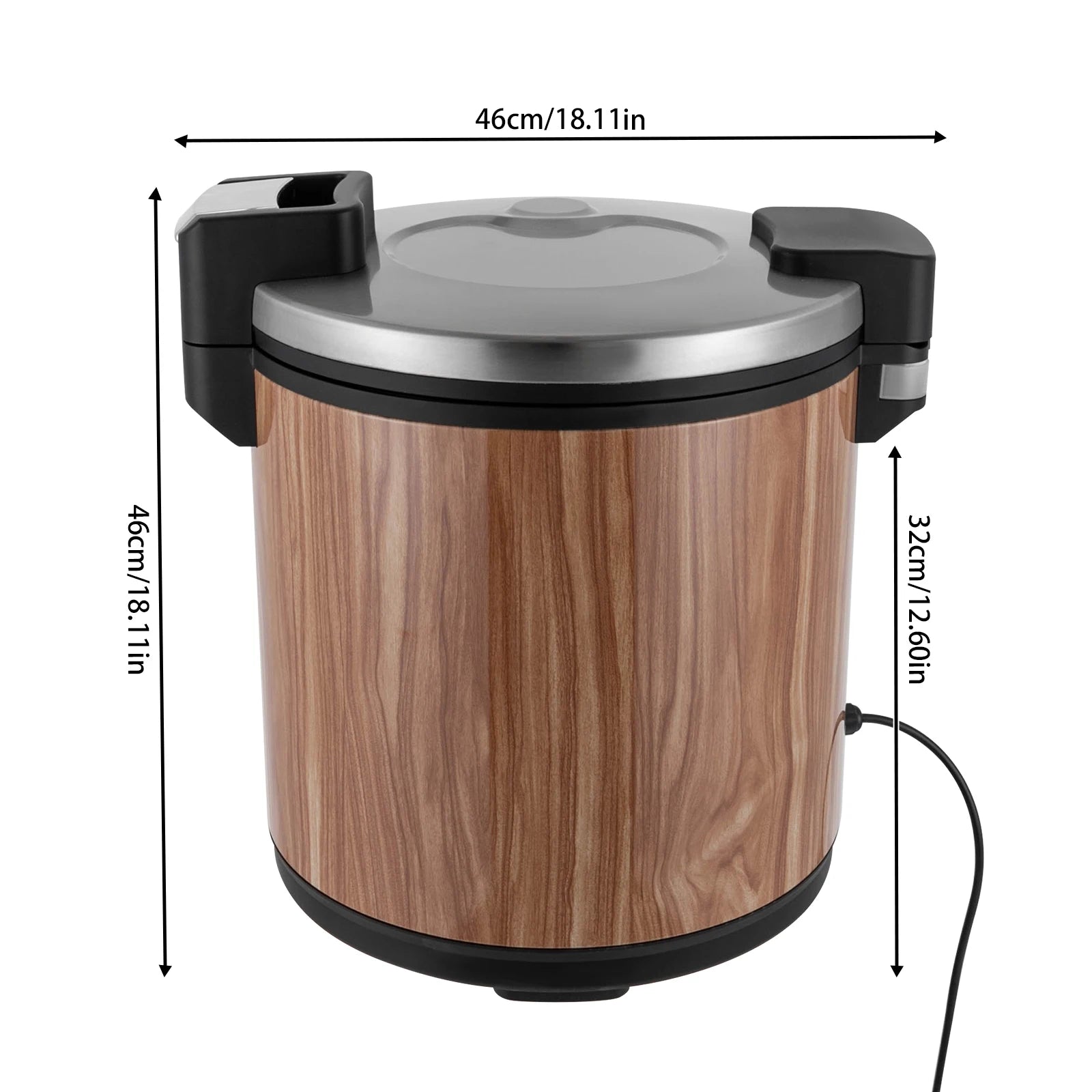 Commercial Electric Food Warmer with Rice Spoon, 100 Cups Stainless Steel Rice Warmer, Heavy Duty 23L/6Gal Cooked Rice Warmer