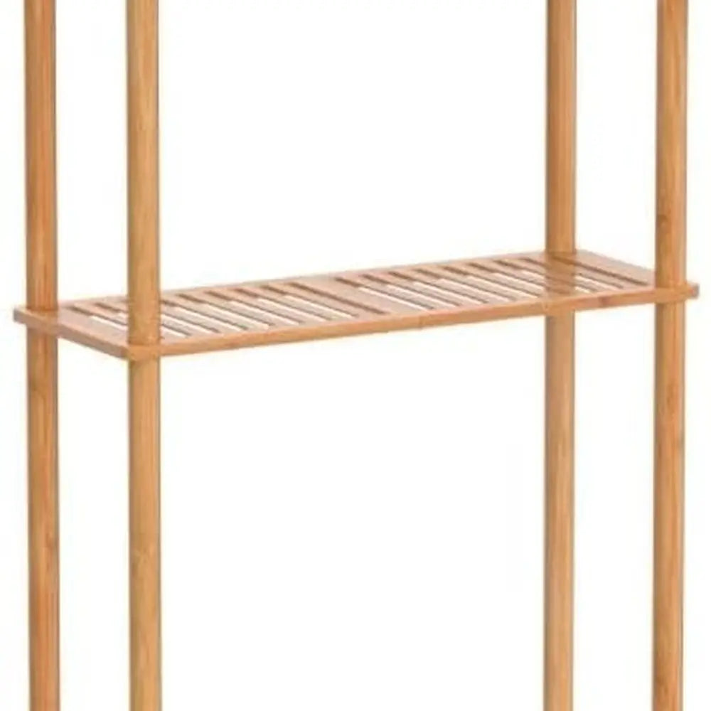 3-Tier Bamboo Toilet Storage Shelf, Freestanding Bathroom Organizer, Space-Saving Rack for Toilet Area