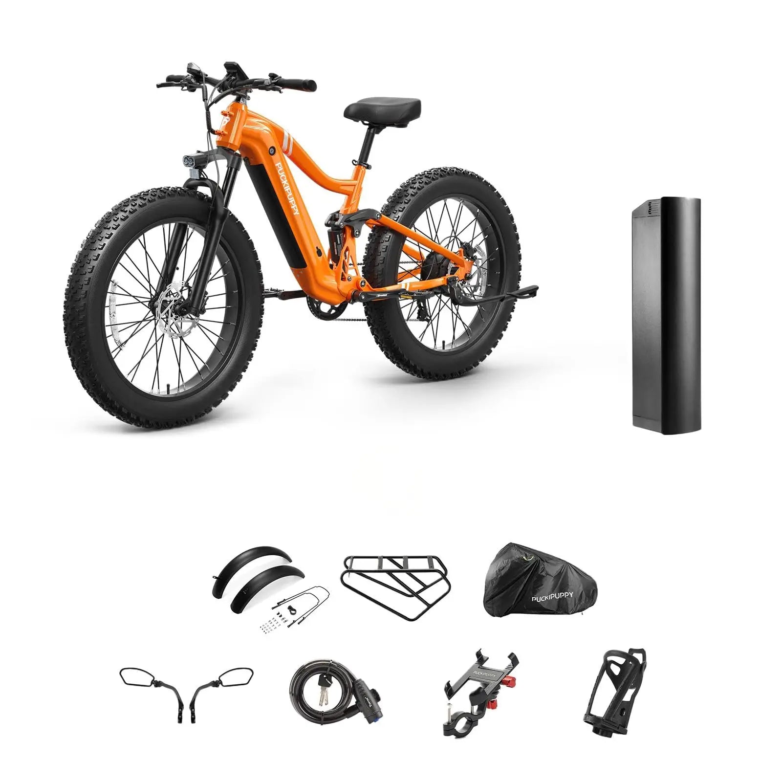 PUCKIPUPPY Boxer Electric Bike for Adults 26" Fat Tire E Bike Mountain Electric Bicycle 960W 48V 20AH Ebike with 2-Year Warranty