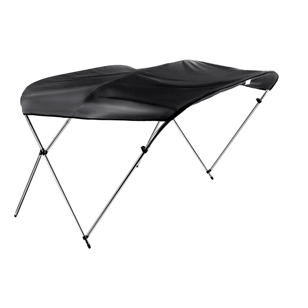 3 Bows Yacht Sunshade Top Cover with Aluminum Alloy Frame Fishing Camping Tent Sailboat Outdoor Sun Shelter Awning Cover Black