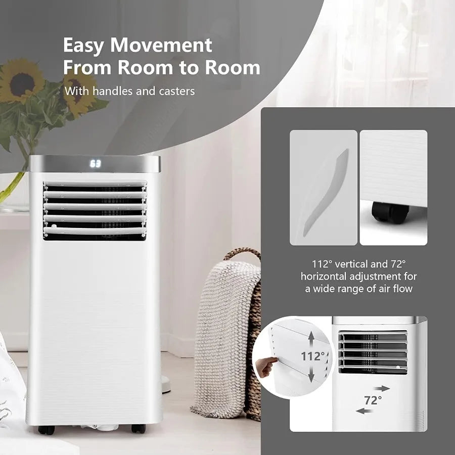 Portable Air Conditioners 8000 BTU AC Cooling Unit with Fan Dehumidifier Remote Control 24H Timer Window Kit Standing AC for Be