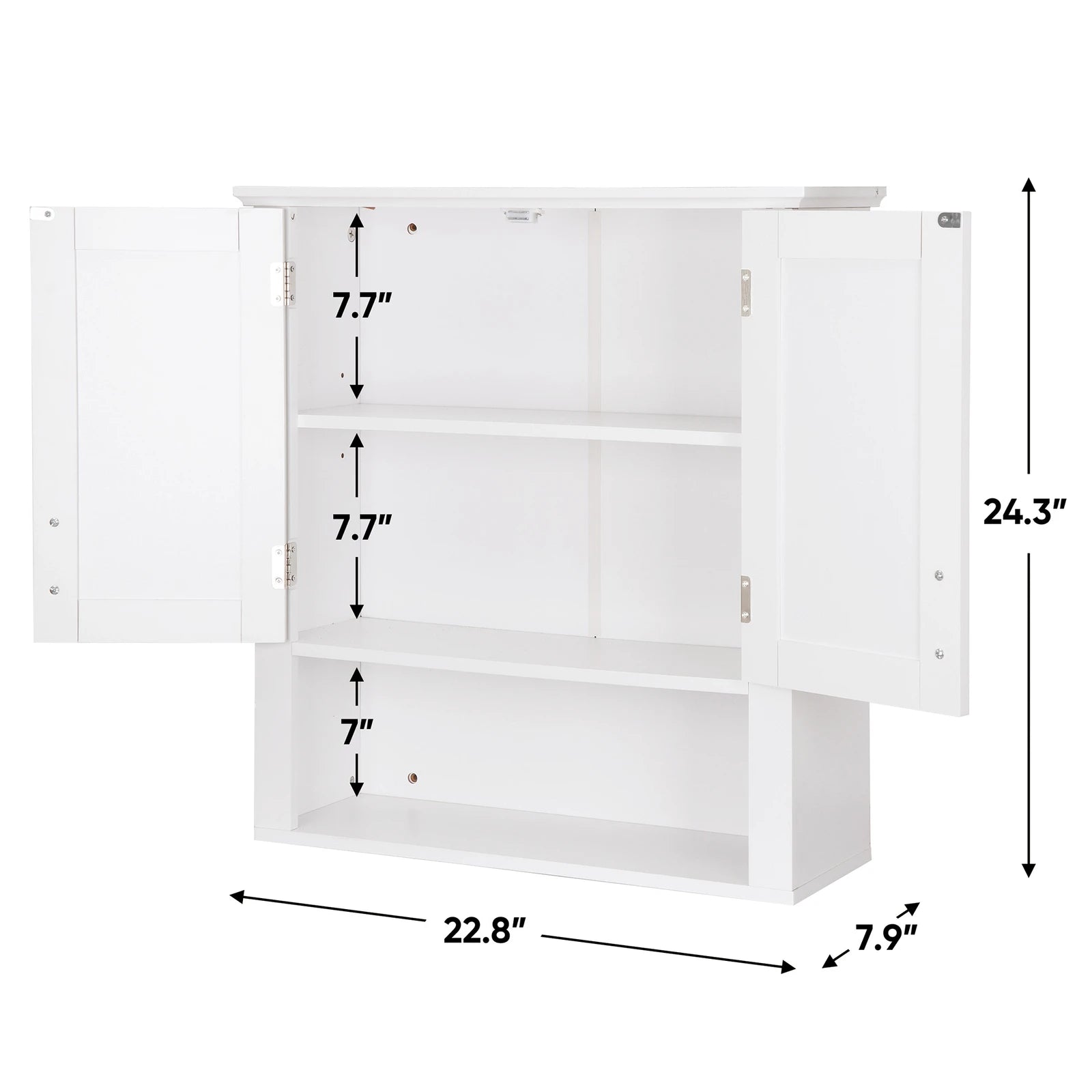 Bathroom Wall Cabinet Over Toilet Storage with 2 Doors Shelves Medicine Organizer Space Saving Bathroom Storage Cabinet