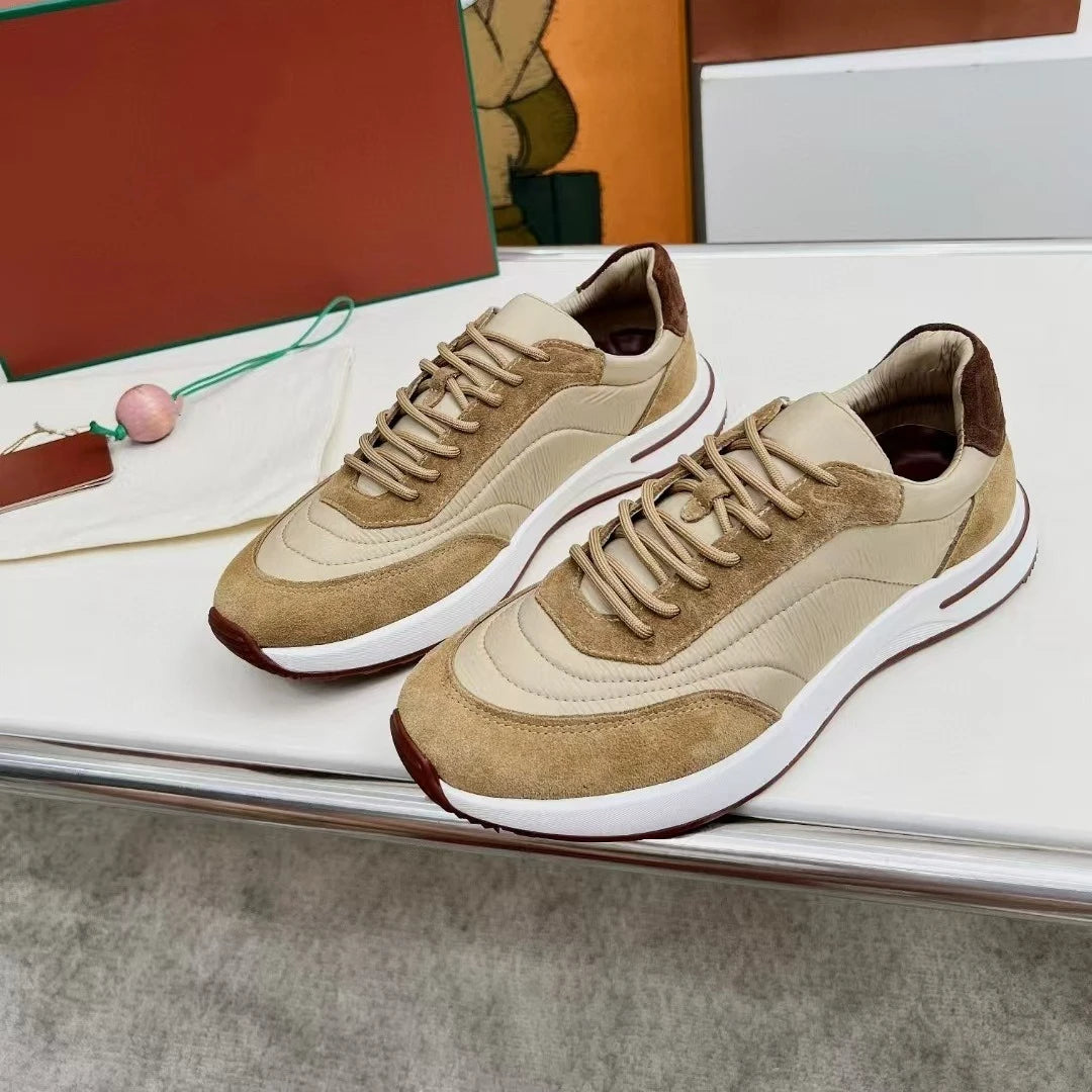 2026 new L mesh sneakers breathable casual men's shoes P thick-soled jogging shoes business shoes comfortable casual shoes