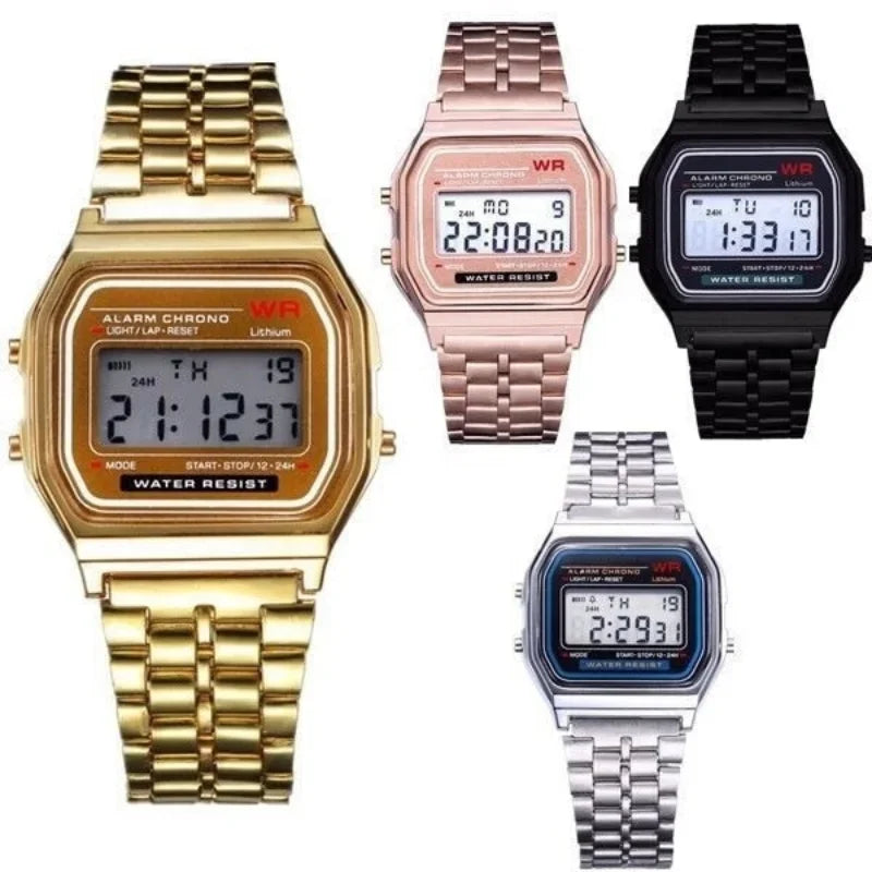 Luxury Men Stainless Steel Digital Military Armys Sport Led Waterproof Wrist Watch Clock Fashion Chronograph Wristwatch 2028