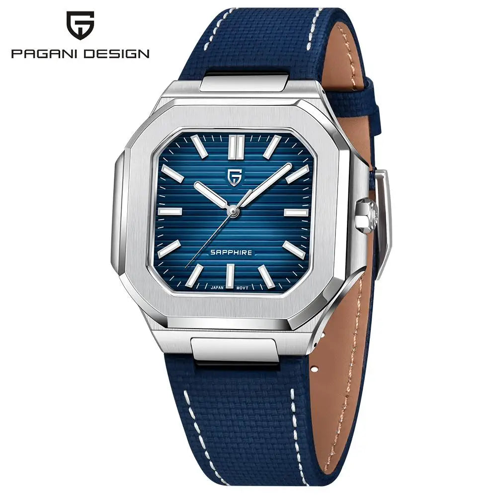 PAGANI DESIGN 2025 New Men's Quartz Wristwatches TMI VH31 37MM 10Bar Waterproof 316L Luxury Stainless Steel Sapphire Men's Watch