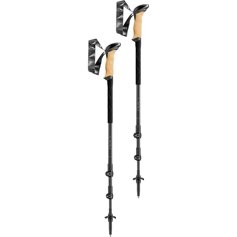 Black Series Carbon Adjustable Lightweight Walking Poles for Trekking & Hiking