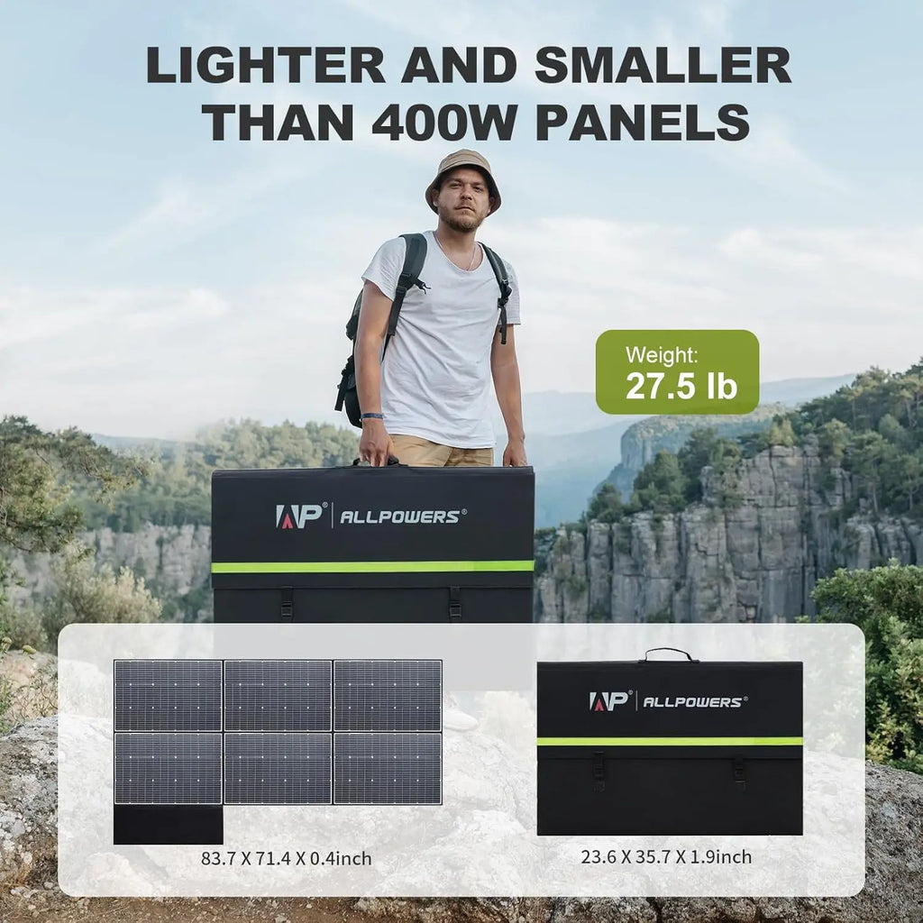 ALLPOWERS Foldable Solar Panel 600W High-Efficiency Solar Charger IP66 Waterproof with Solar Output for RV Off-Grid Camping home