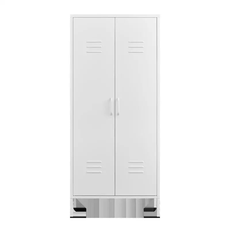 Modern Storage Cabinet with Adjustable Shelves, Magnetic Door Stopper, Aluminum Handles, and Breathable Design for Home