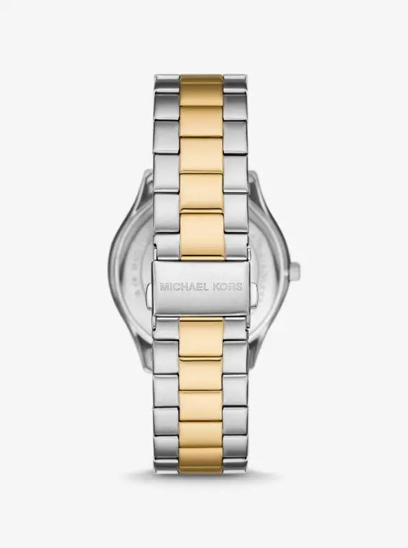 Michael Kors | Oversized Aspyn Two-Tone Watch and Leather Card Case Gift Set